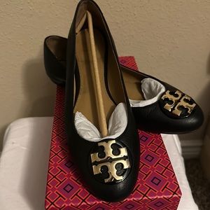 Tory Burch Claire Ballet Tumbled Leather Flat